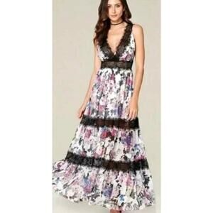 Bebe Tiered Floral and Lace Maxi Dress
Size 8